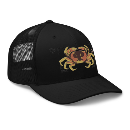 Blackback Land Crab "Gecarcinus lateralis" Embroidered Black Trucker Hat Right Front Mockup