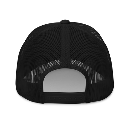 Bontequagga "Equua quagga burchellii" Embroidered Black Trucker Hat Back Mockup