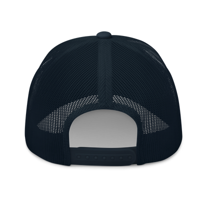 Bontequagga "Equua quagga burchellii" Embroidered Navy Blue Trucker Hat Back Mockup