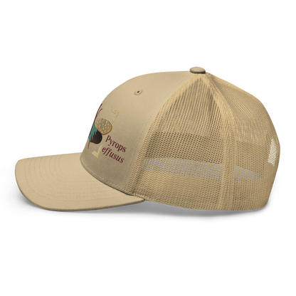Lanternfly "Pyrops effusa" Embroidered Khaki Trucker Hat Left Mockup